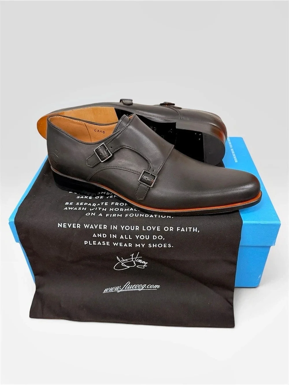 John Fluevog Twin Turbine Monk Shoes Black US 10 Brand New in Box